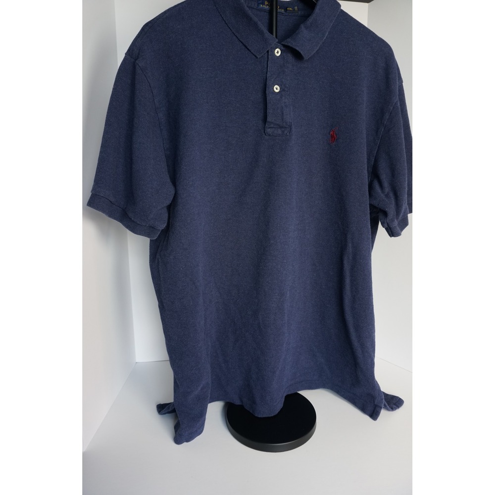 Polo Ralph Lauren Mens XXL Navy Blue Short Sleeve Pique Polo‎ Shirt RN41381